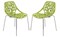 LeisureMod Modern Asbury Dining Chair with Chromed Legs, Set of 2